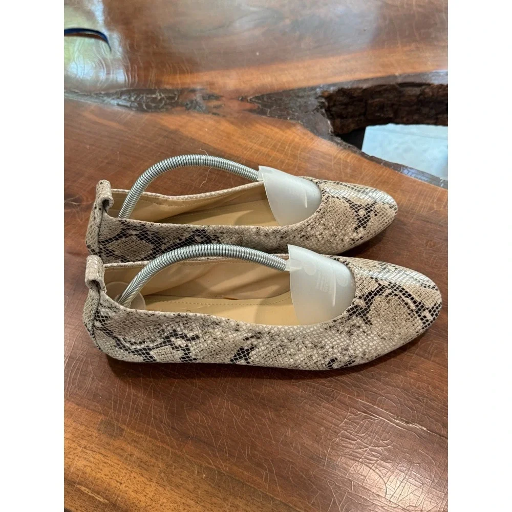 Vince Camuto Women's Faux Snakeskin Ballet Flats Size 11 – Slip-On Lo